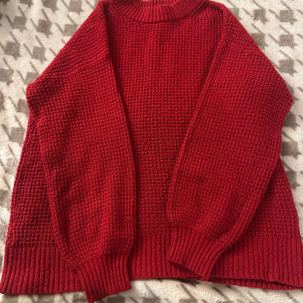 American Eagle Outfitters Red Cowl Neck Sweater
